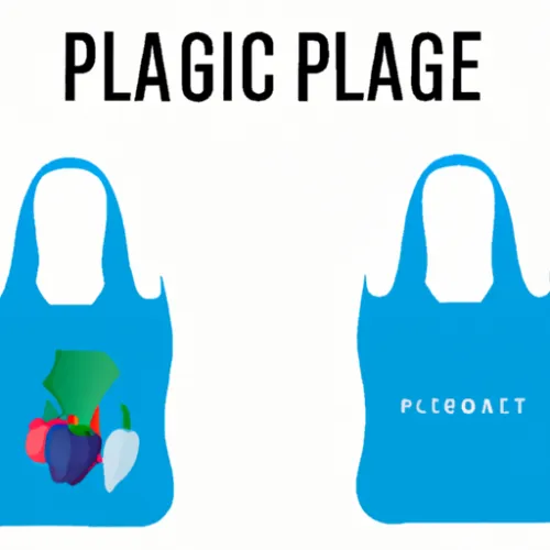 Picture 1: A close-up shot of a pile of eco-friendly produce bags next to a traditional plastic bag. The contrast between the two types of bags highlights the importance of making sustainable choices in reducing plastic waste. Keywords: produce bags, plastic bag, eco-friendly, sustainable.