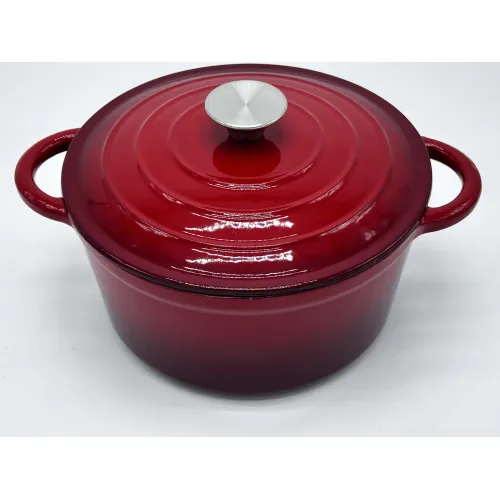 Red cast iron enamel frying pan saucepan casserole pot set cast iron frying pan