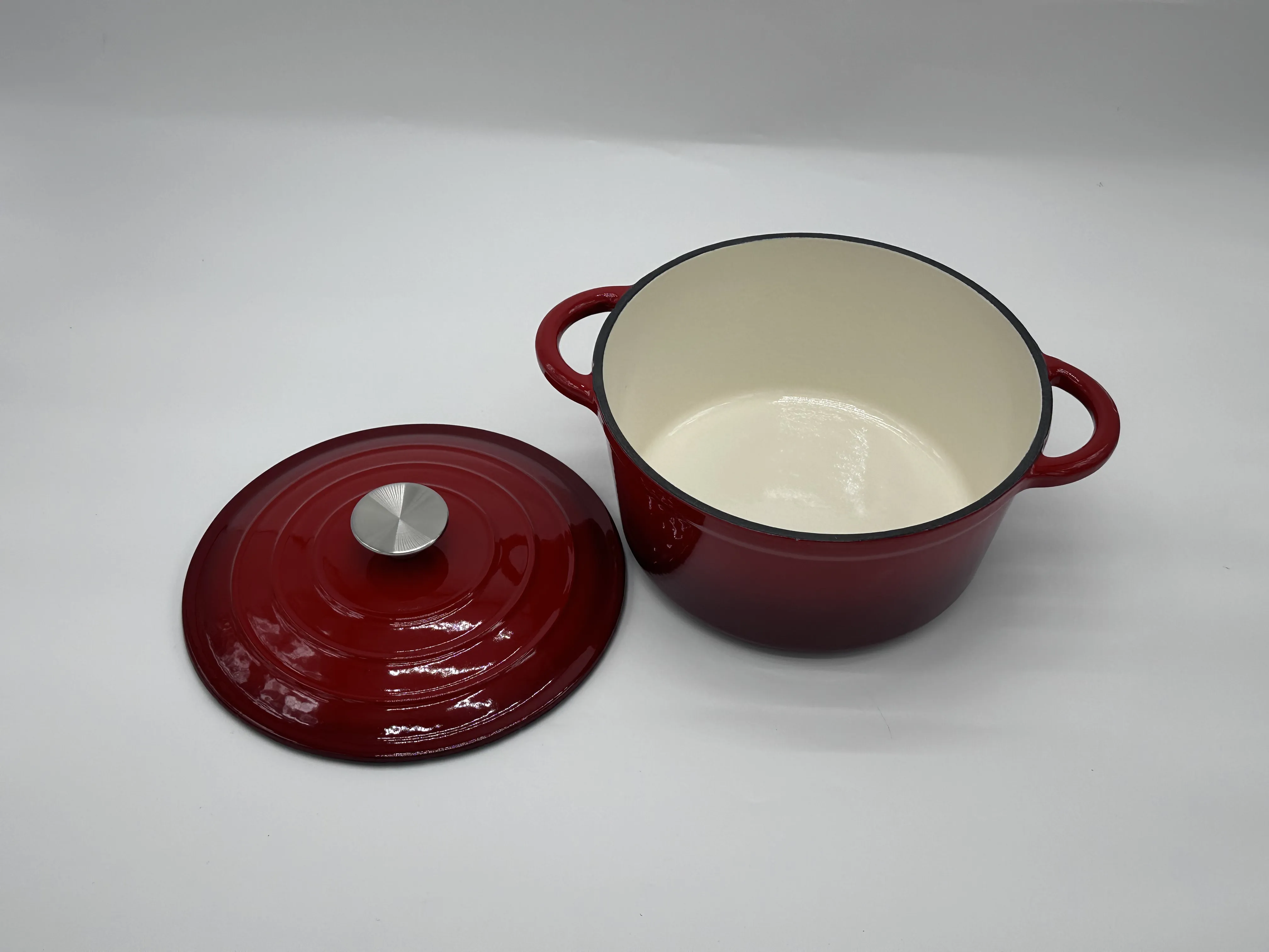 Red cast iron enamel frying pan saucepan casserole pot set cast iron frying pan