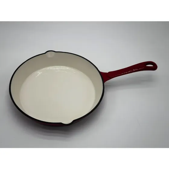 Red cast iron enamel frying pan saucepan casserole pot set cast iron frying pan